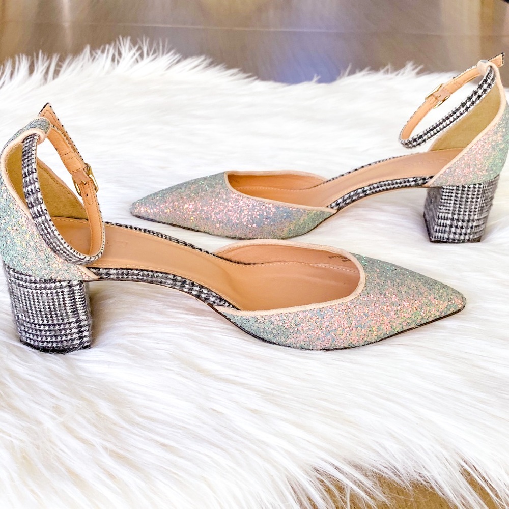 J Crew Pointy Sparkly Beaded Block Heel Sandals - image 6